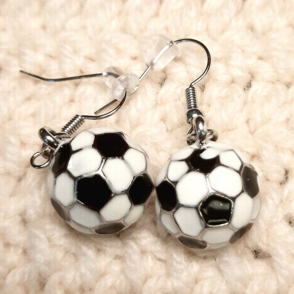 Soccer Charm Earrings - Picture 3 of 3